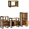 vidaXL Juego de muebles de ba&ntilde;o 4 pcs Marr&oacute;n Madera de mango maciza