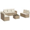 vidaXL Juego de sof&aacute;s de jard&iacute;n con cojines beige 8 pzas rat&aacute;n PE
