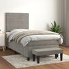 vidaXL Cama box spring con colch&oacute;n terciopelo gris claro 80x200 cm