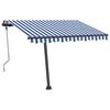 vidaXL Toldo manual retr&aacute;ctil con LED azul y blanco 300x250 cm