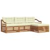 vidaXL Conjunto de sof&aacute;s de exterior 4 uds. Natural y Crema