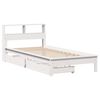 vidaXL Cama con estanter&iacute;a sin colch&oacute;n madera maciza blanca 75x190 cm