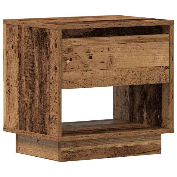 vidaXL Mesita de Noche con cajón Madera vieja 45 x 34 x 44 cm
