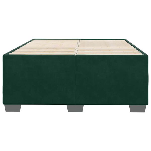 vidaXL Estructura cama sin colch&oacute;n terciopelo verde oscuro 120x190cm