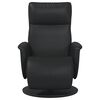vidaXL Sill&oacute;n reclinable con reposapi&eacute;s cuero sint&eacute;tico negro