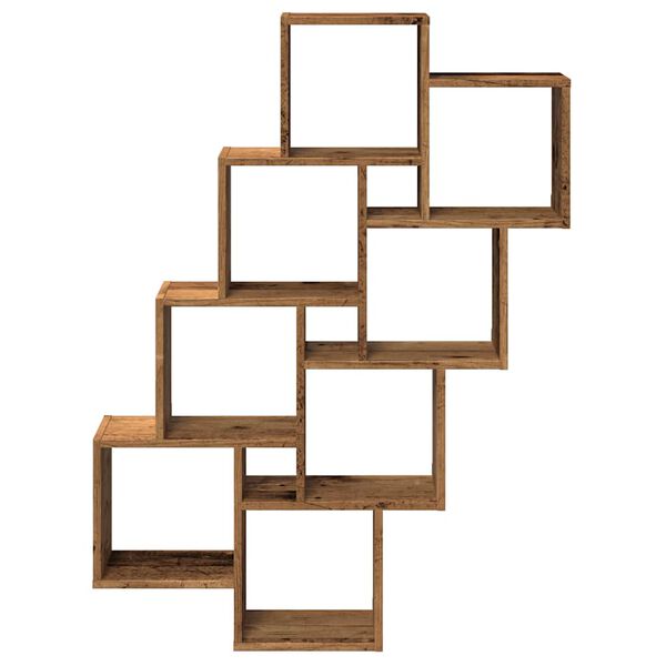 vidaXL Estante cubo pared madera ingenier&iacute;a envejecida 90x15x119,5 cm