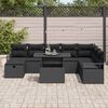 vidaXL Conjunto de sof&aacute; de jard&iacute;n con coj&iacute;n 9 pcs Negro Polirat&aacute;n