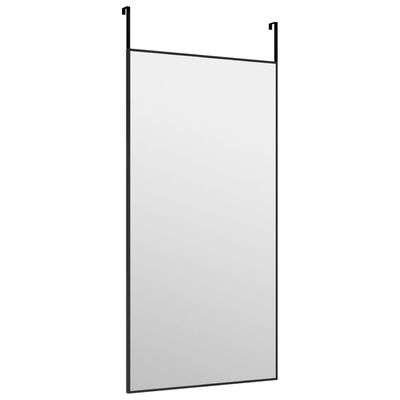vidaXL Espejo de puerta cristal y aluminio negro 40x80 cm