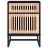 vidaXL Mesitas de noche 2 uds hierro y madera negro 40x30x55,5 cm