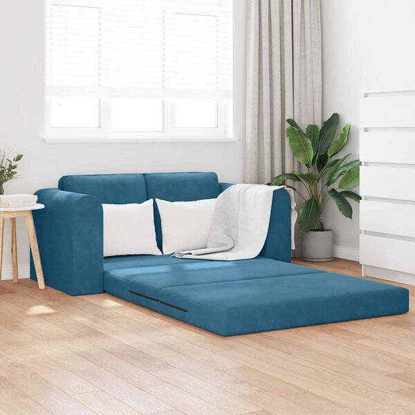 vidaXL Sof&aacute; cama 60cm Azul Terciopelo