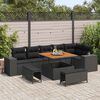 vidaXL Conjunto de sof&aacute; de jard&iacute;n 9 pcs Negro rat&aacute;n sint&eacute;tico