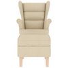 vidaXL Sill&oacute;n mecedora con taburete tela color crema