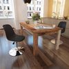 vidaXL Sillas de comedor giratorias 2 unidades cuero sint&eacute;tico negro