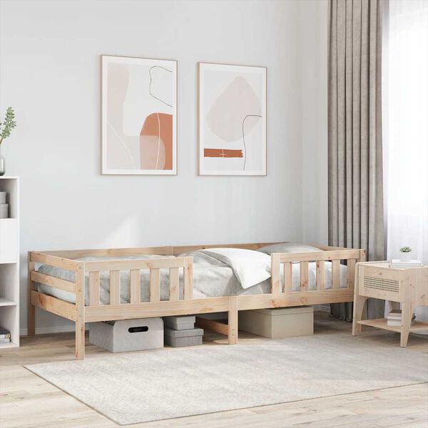 vidaXL Estructura de cama sin colch&oacute;n madera maciza de pino 100x200 cm
