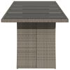 vidaXL Mesa de jardín superficie de vidrio ratán PE gris 240x90x75 cm