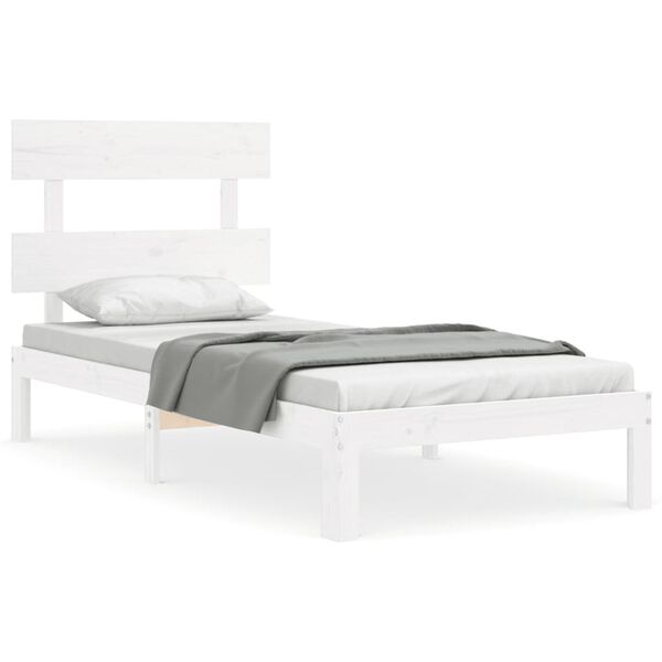 vidaXL Estructura cama sin colch&oacute;n madera maciza pino blanca 100x200cm
