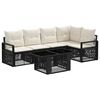vidaXL Conjunto de sof&aacute;s de jard&iacute;n 6 uds. Negro y Blanco Crema