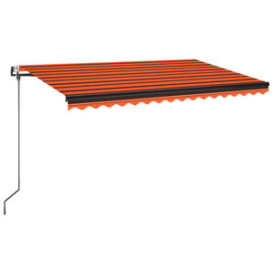 vidaXL Toldo autom&aacute;tico retr&aacute;ctil naranja y marr&oacute;n 450x350 cm