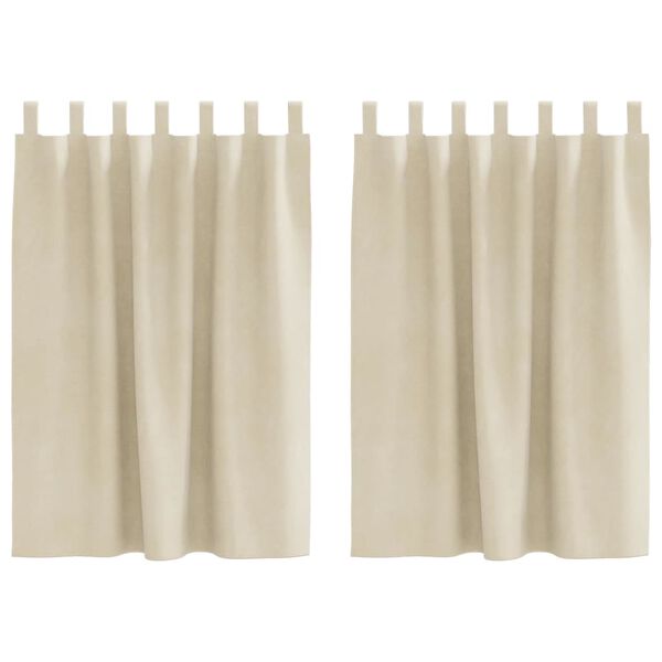vidaXL Cortinas opacas 2 pcs Crema 140 x 140 cm Terciopelo
