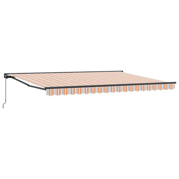 vidaXL Toldo Retr&aacute;ctil Azul y Naranja 450 x 300 cm Poli&eacute;ster y metal