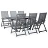vidaXL Set de comedor de jard&iacute;n 7 piezas madera maciza de acacia gris