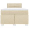 vidaXL Cama box spring con colch&oacute;n tela color crema 120x190 cm