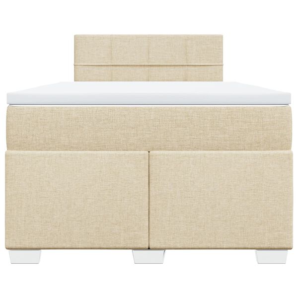 vidaXL Cama box spring con colch&oacute;n tela color crema 120x190 cm
