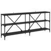 vidaXL Mesa Consola Roble Negro 180 x 30 x 75 cm Madera de ingenier&iacute;a