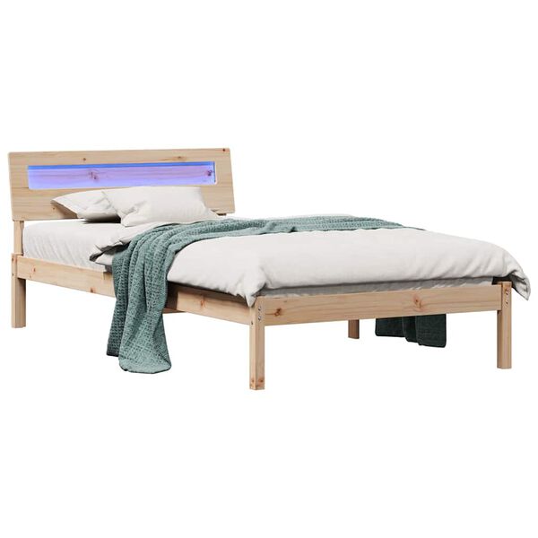 vidaXL Estructura de cama Marr&oacute;n 90 x 200 cm Madera de pino macizo