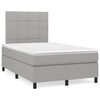vidaXL Cama box spring con colch&oacute;n tela gris claro 120x190 cm