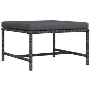 vidaXL Reposapies seccional con coj&iacute;n de rat&aacute;n sint&eacute;tico gris