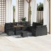 vidaXL Conjunto de sof&aacute;s de jard&iacute;n 13 pcs Negro rat&aacute;n sint&eacute;tico