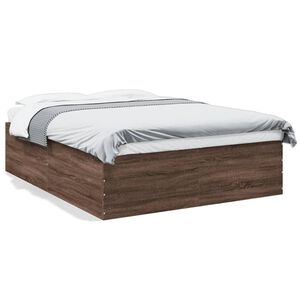 vidaXL Estructura de cama madera de ingenier&iacute;a marr&oacute;n roble 150x200 cm