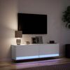 vidaXL Mueble de TV de pared con luces LED blanco 140x31x38 cm