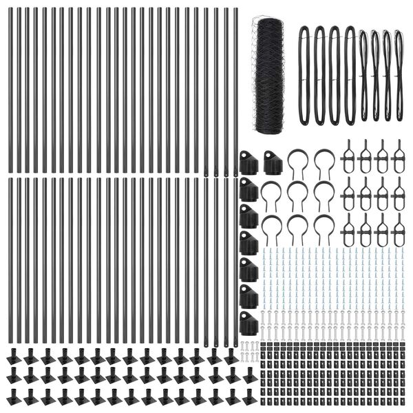 vidaXL Poste de Valla Gris 100 x 0,4 m (malla de 50 mm) Acero y PVC