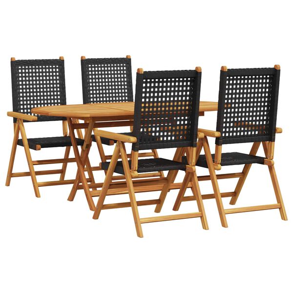 vidaXL Conjunto de Comedor de Jardín 5 pcs Negro
