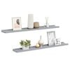 vidaXL Repisa para marcos de fotos 2 uds MDF gris 80x9x3 cm