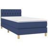 vidaXL Cama box spring con colch&oacute;n tela azul 90x190 cm