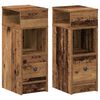 vidaXL Mesitas de noche (2 unidades) con caj&oacute;n, madera envejecida, 25x31x66 cm