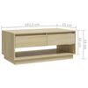 vidaXL Mesa de centro madera contrachapada roble Sonoma 102,5x55x44 cm