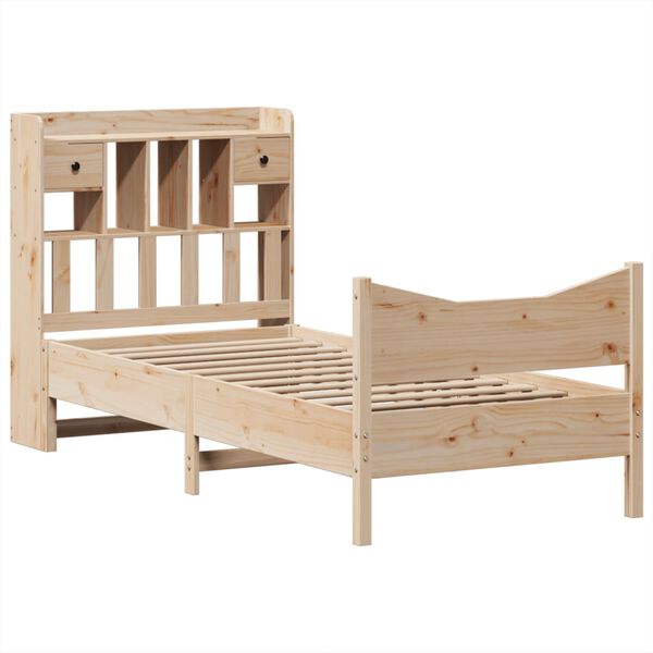 vidaXL Estructura de cama sin colch&oacute;n madera maciza pino 75x190 cm