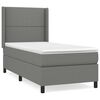 vidaXL Cama box spring con colch&oacute;n tela gris oscuro 90x200 cm