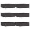 vidaXL Borde de C&eacute;sped 6 uds. 40 x 40 x 13 cm Acero Negro