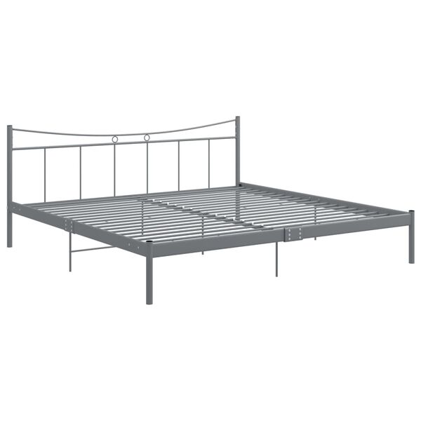 vidaXL Estructura de cama sin colchón metal gris 180x200 cm
