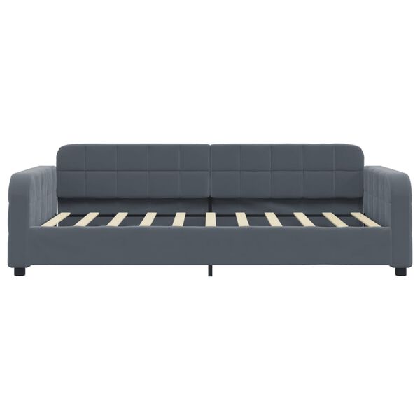 vidaXL Sof&aacute; cama terciopelo gris oscuro 90x190 cm