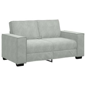 vidaXL Sof&aacute; de 2 plazas de terciopelo gris claro 160x78x84 cm