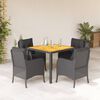 vidaXL Set de muebles jardín 5 pzas con cojines ratán sintético negro