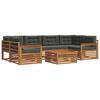 vidaXL Conjunto de sof&aacute;s de exterior 7 pcs Natural y Antracita