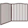 vidaXL Puerta para perros plegable 2 paneles &aacute;lamo marr&oacute;n roble 160 cm