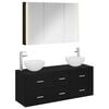 vidaXL Juego de muebles de ba&ntilde;o 4 pcs Roble Negro